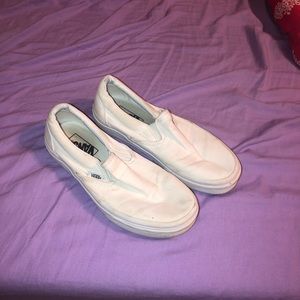White slip on vans